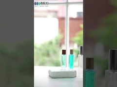 Λοξοφόρο λευκό γυαλιστερό μπουκάλι ταξιδιωτικής δοκιμής αρώματος με προσαρμοσμένο λογότυπο